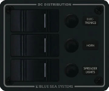Blue Sea Systems - Panel H2o Cb 12vdc 3 Pos Vert - 8374