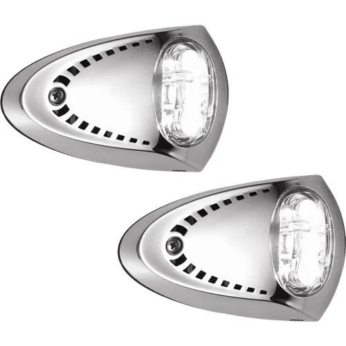 Attwood Marine Boat LED LED Docking Lights - Stainless Steel - White LED - Pair 6522SS7