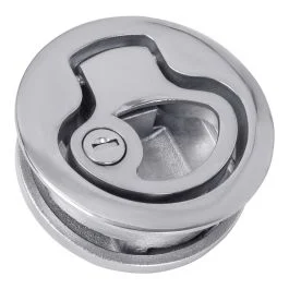 316 Stainless Round Locking Slam Latch with Egress Lever, 2" Cutout