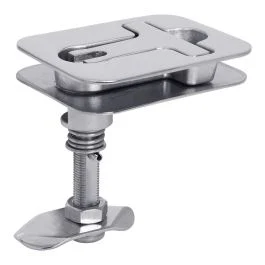 Stainless Steel Rectangular Flush Hatch Dog, T-Handle Compression Latch