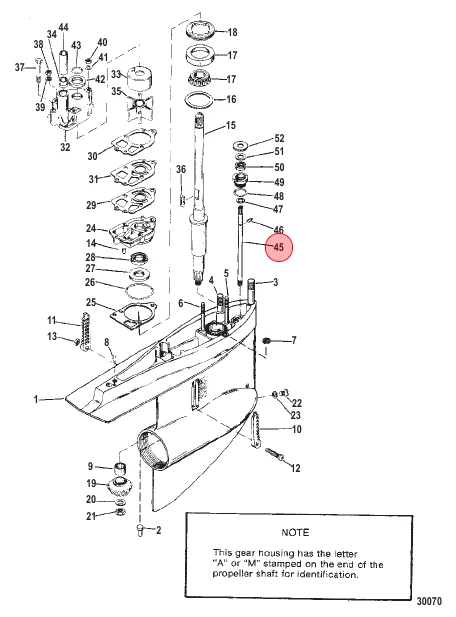 Mercury / Quicksilver Lower Shift Shaft 774811