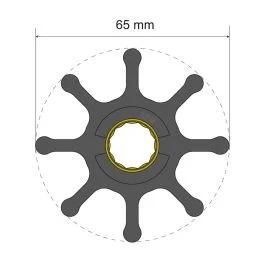 Albin Group Premium Impeller Kit 65 x 16 x 50mm - 8 Blade - Spline Insert