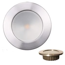 Lunasea “ZERO EMI” Recessed 3.5” LED Light - Warm White, Red w/Brushed Stainless Steel Bezel - 12VDC