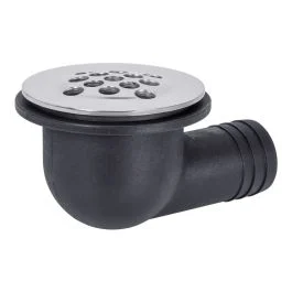 1-1/2" Deck Drain Nylon Body, Stainless Cover
