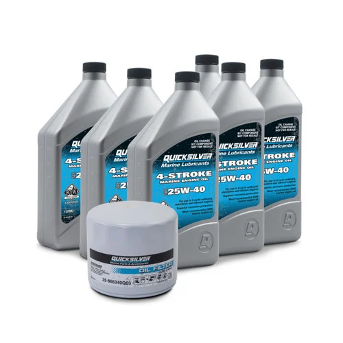 Quicksilver Sterndrive & Inboard SAE 25W-40 4-Stroke Oil Change Kit 8M0182226