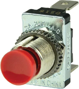Marinco - Push Btn Sw Spst Off-(on) Red - 1001401