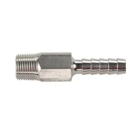 Universal Aluminum Fuel Hose Fitting - 3/8" NPT x 3/8" Barb - (Anti-Siphon Valve)