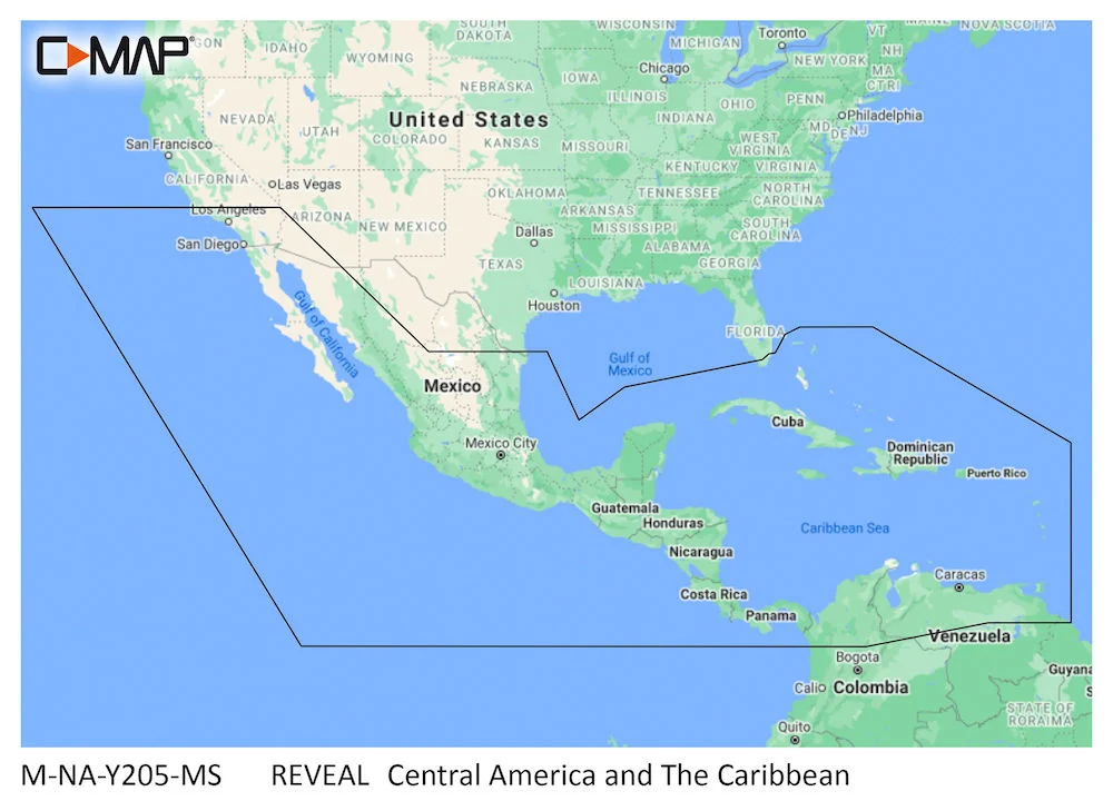 C-MAP M-NA-Y205-MS Central America & Caribbean REVEAL™ Coastal Chart