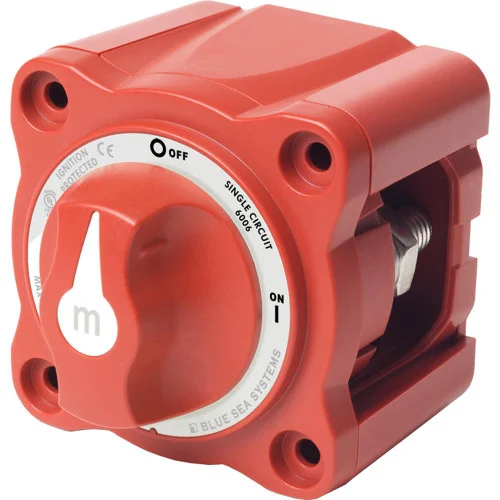 Blue Sea 6006 m-Series (Mini) Battery Switch Single Circuit ON/OFF Red 6006