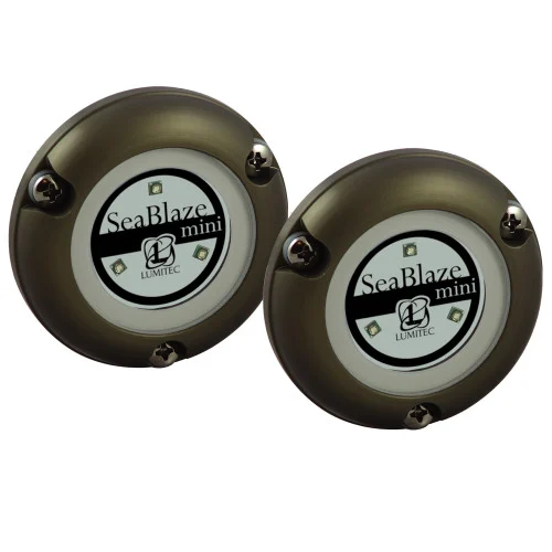 Lumitec SeaBlaze Mini Underwater Light - Pair - Brushed Finish - White Non Dimming 101245