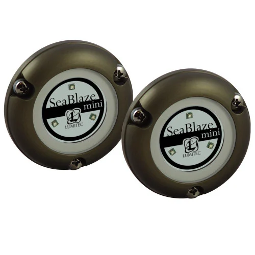 Lumitec SeaBlaze Mini - Underwater Light - Pair - Brushed Finish - Blue Non Dimming 101246