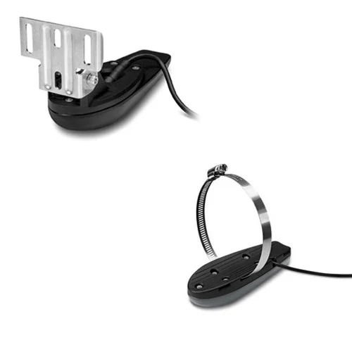 Garmin GT20-TM Transom Mount DownVü 500W (CHIRP 455/800kHz) Traditional 500W (77/200 Hz) Transducer w/Temp - 4-Pin