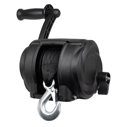 PowerWinch Premier Series Winch 2000lb, 8", Crank Arm - Carbon Black 21300-W-2000-8-B-R