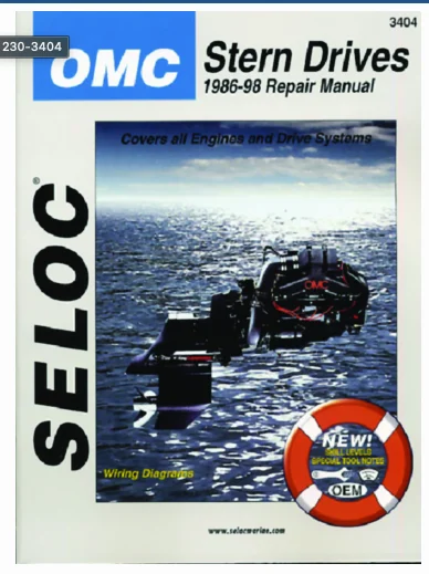 Seloc Publishing Manual OMC Cobra 86-98 Gas & Stern 3404