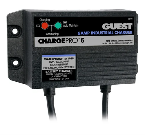 Marinco 6A/12V 1 Bank 120V Input On-Board Boat Battery Charger 28106