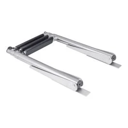 304 Stainless Steel Sliding Gudgeon Over Platform Telescoping Ladder, 3 Step