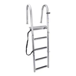 304 Stainless Steel Pontoon Easy Reboarding Ladder, 4 Step, Wide Step