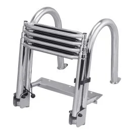 Stainless Folding Rear Entry Pontoon Boat Ladder