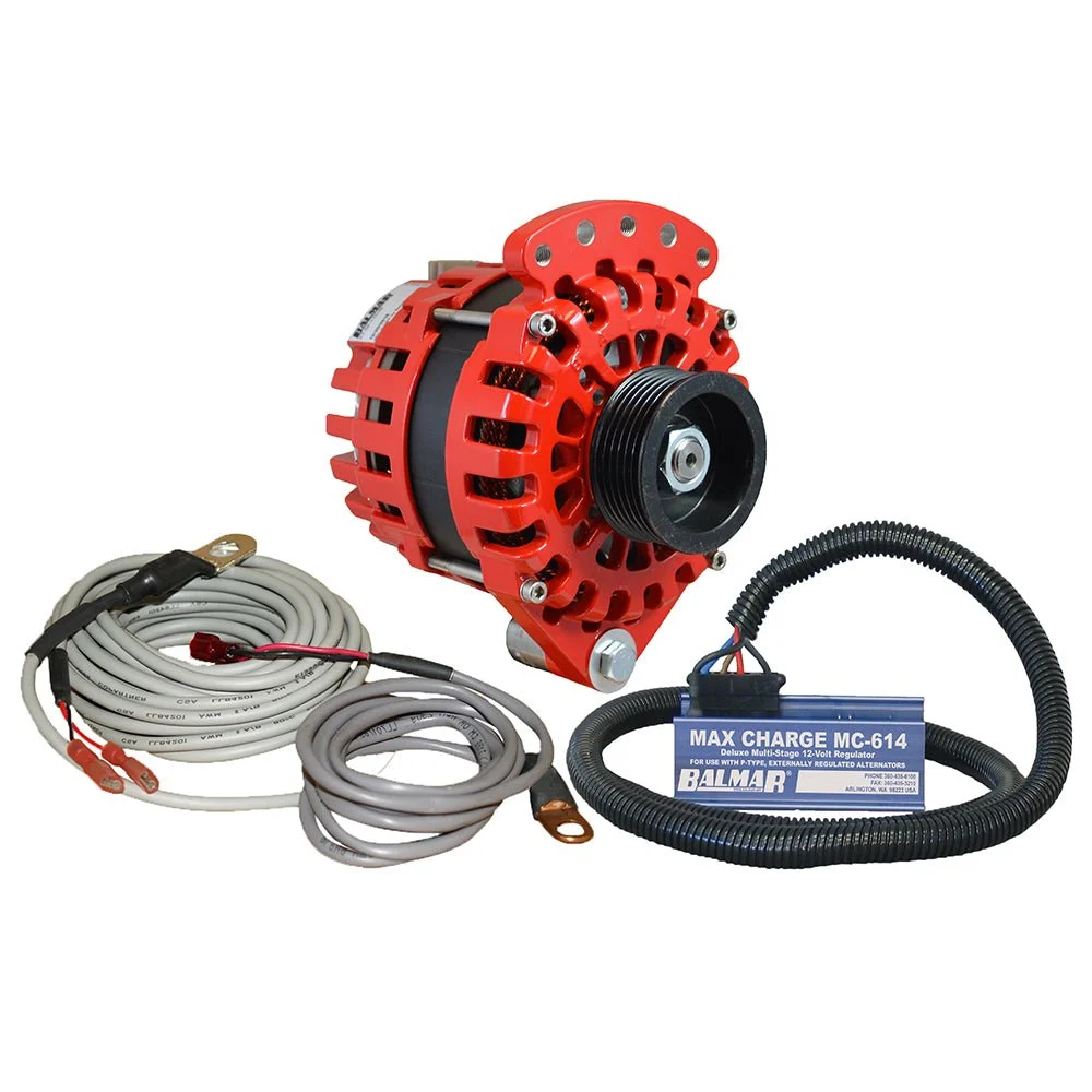 Balmar Alternator 1-2" Single Foot K6 Serpentine Pulley Regulator & Temp Sensor - 170A Kit - 12V – Marine Boat Replacement Part