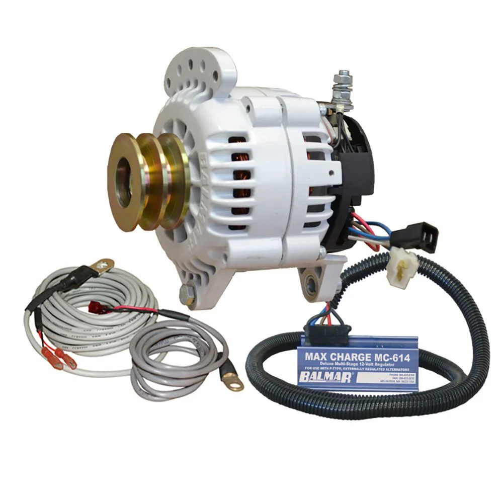 Balmar Alternator 120 AMP Kit 12V 3.15" Dual Foot Saddle Dual Vee Pulley Regulator & Temp Sensor – Marine Boat Replacement Part