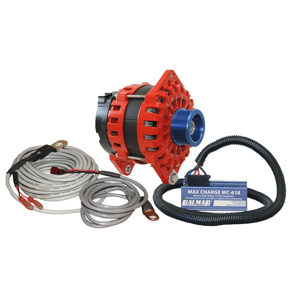 Balmar Alternator 250 AMP Kit 12V 3.15" Dual Foot Saddle J10 Pulley Regulator & Temp Sensor – Marine Boat Replacement Part