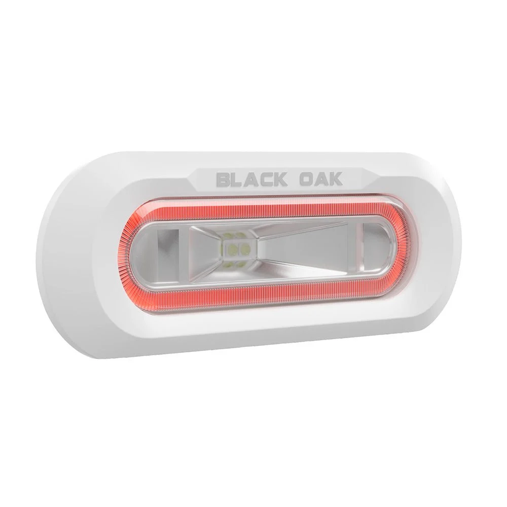 Black Oak LED Black Oak Low Pro™ Marine Spreader Light - Flush Mount - White Housing - Red LED