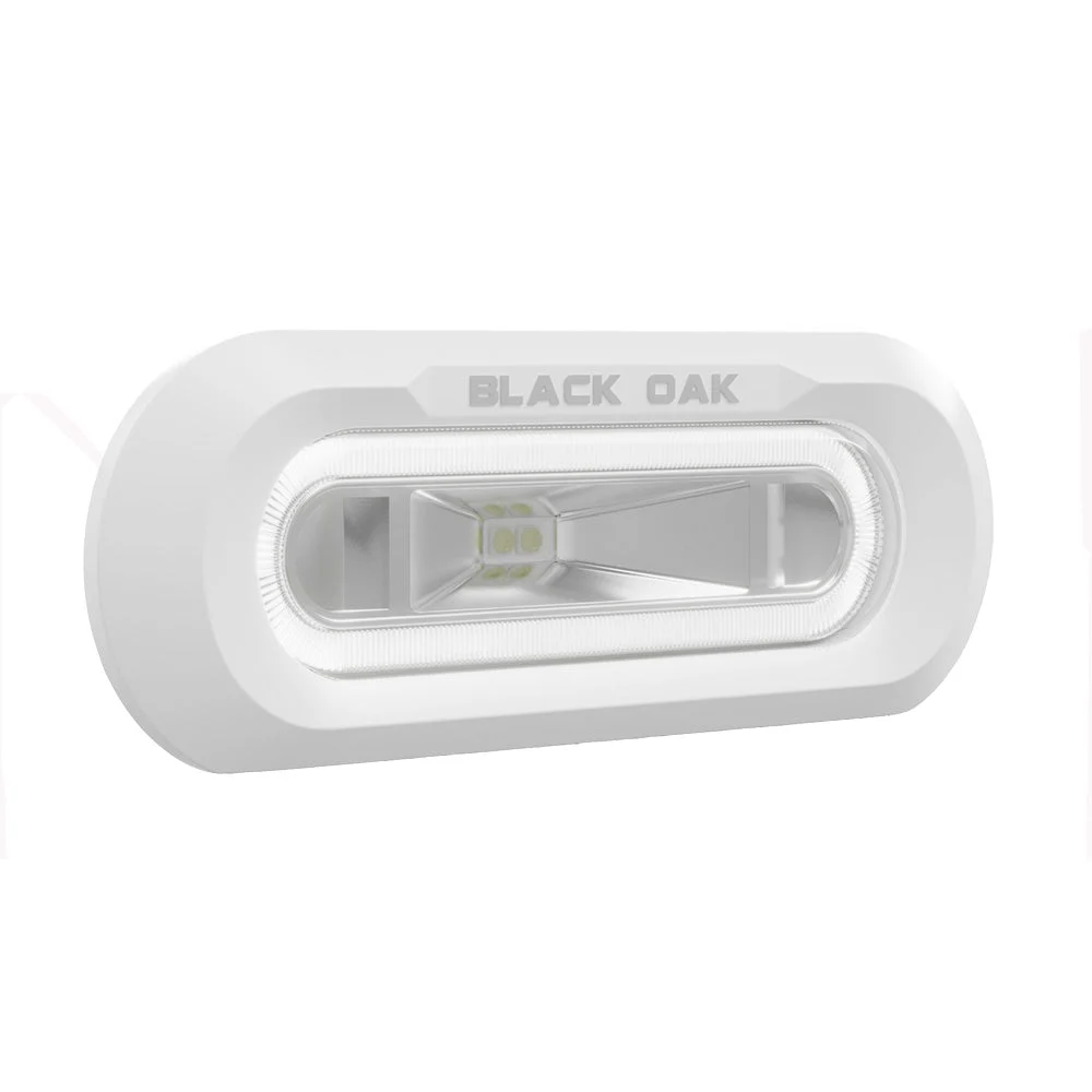 Black Oak LED Black Oak Low Pro™ Marine Spreader Light - Flush Mount - White Housing - White LED