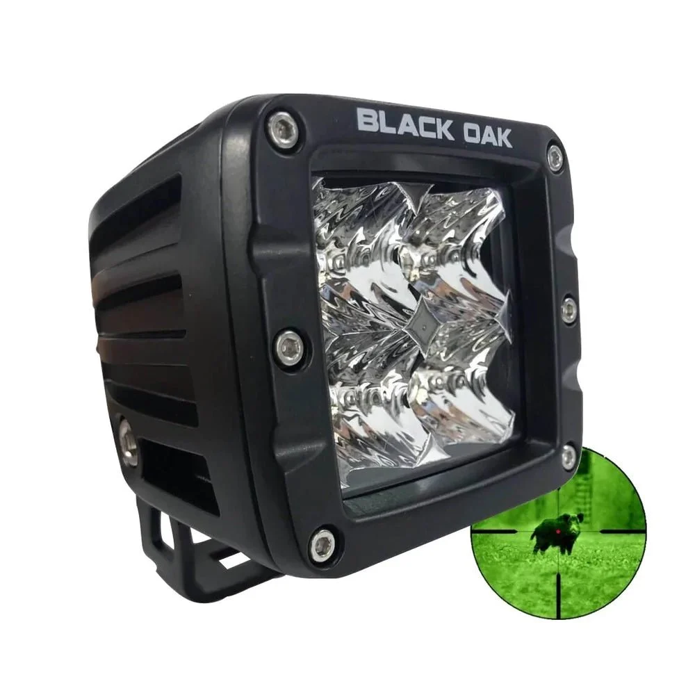 Black Oak LED Black Oak Pro Series 3.0 2" 850nm Infrared Pod Light - Flood Optics - Black Housing – Marine Boat Replacement Part