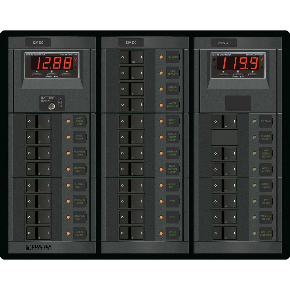 Blue Sea Systems 1218 12V DC Main + 19 Positions / 120V AC Main + 6 Positions – Marine Electrical Replacement Part