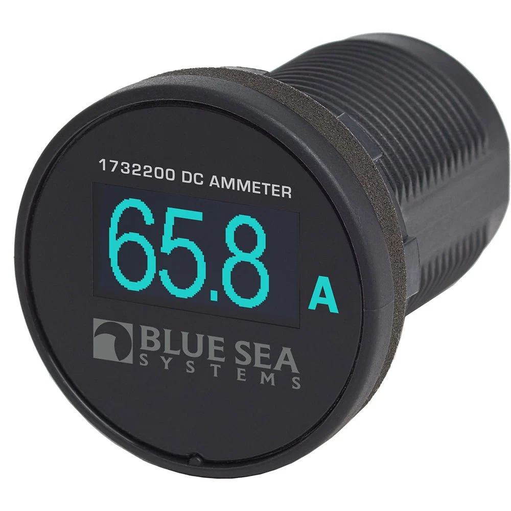 Blue Sea Systems 1732200 Mini OLED Ammeter - Blue – Marine Boat Replacement Part