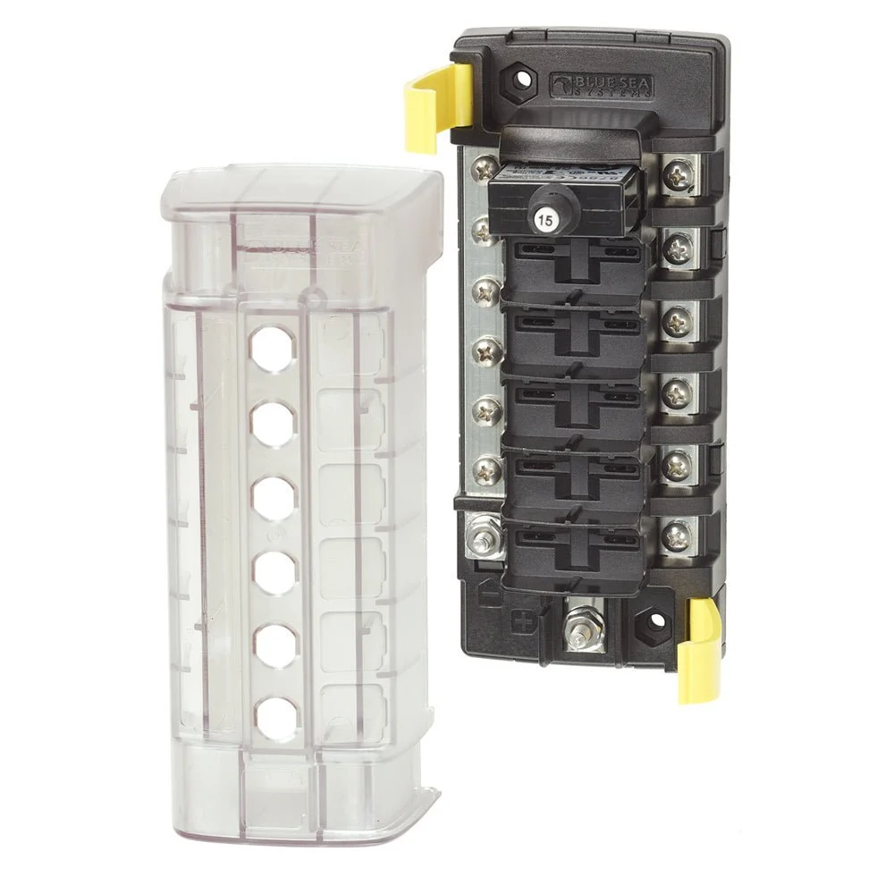 Blue Sea Systems 5052 ST CLB Circuit Breaker Block - 6 Position w/Negative Bus – Marine Electrical Replacement Part
