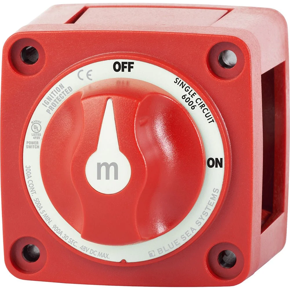 Blue Sea Systems 6006 m-Series (Mini) Battery Switch Single Circuit ON/OFF Red – Marine Boat Replacement Part