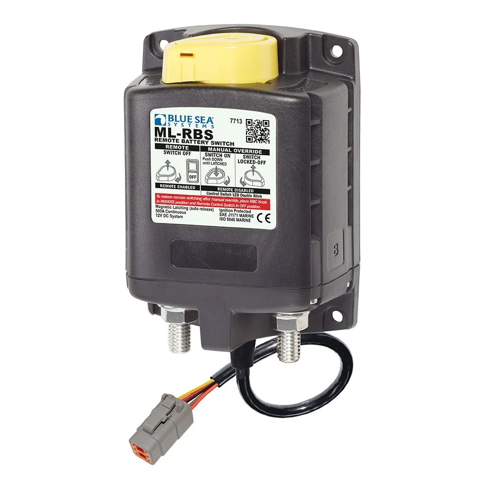 Blue Sea Systems 7713100 ML-RBS Remote Battery Switch w/Manual Control Auto Release & Deutsch Connector - 12V – Marine Electrical Replacement Part