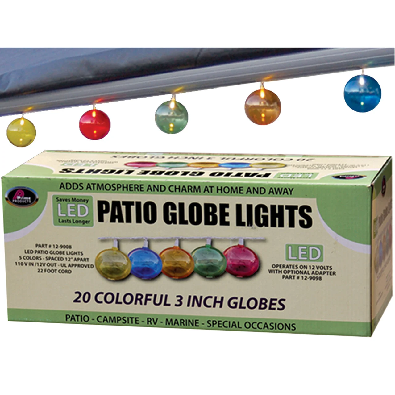 Prime Products 12-9008 LED Patio Multi Color Globe Lights - 2596480