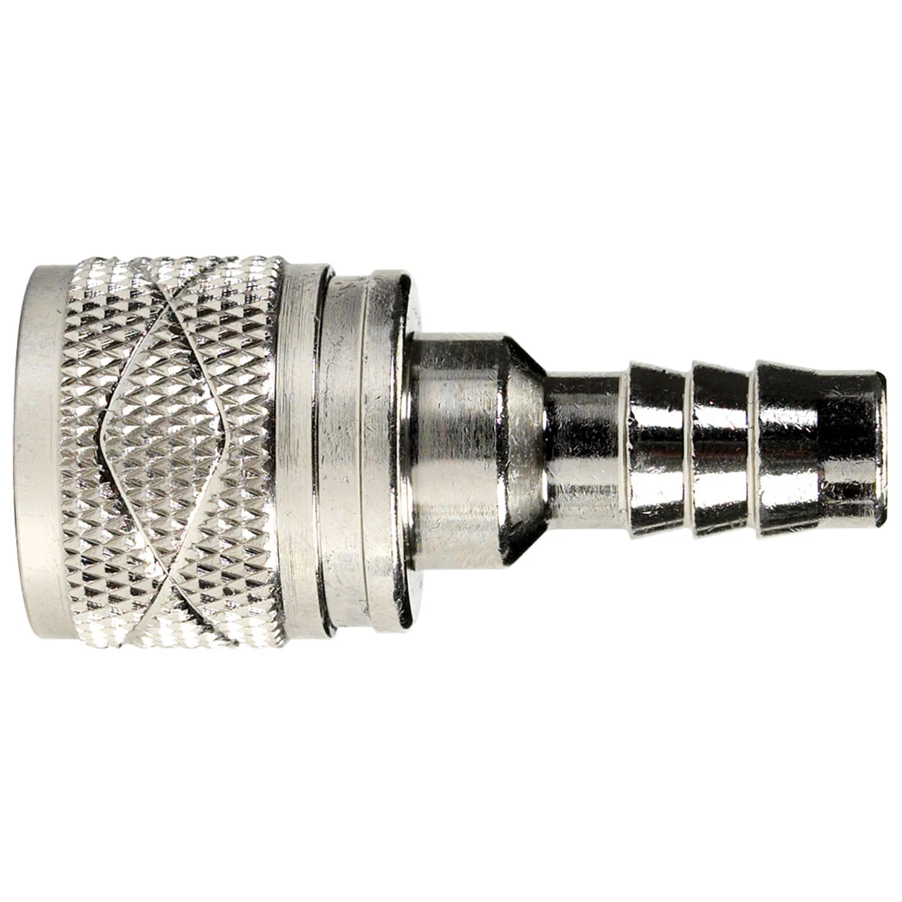 Moeller 033487-10 Chrome Plated Brass Female Fuel Line Engine Connector for Suzuki - 3/8" Barb - 033487-10