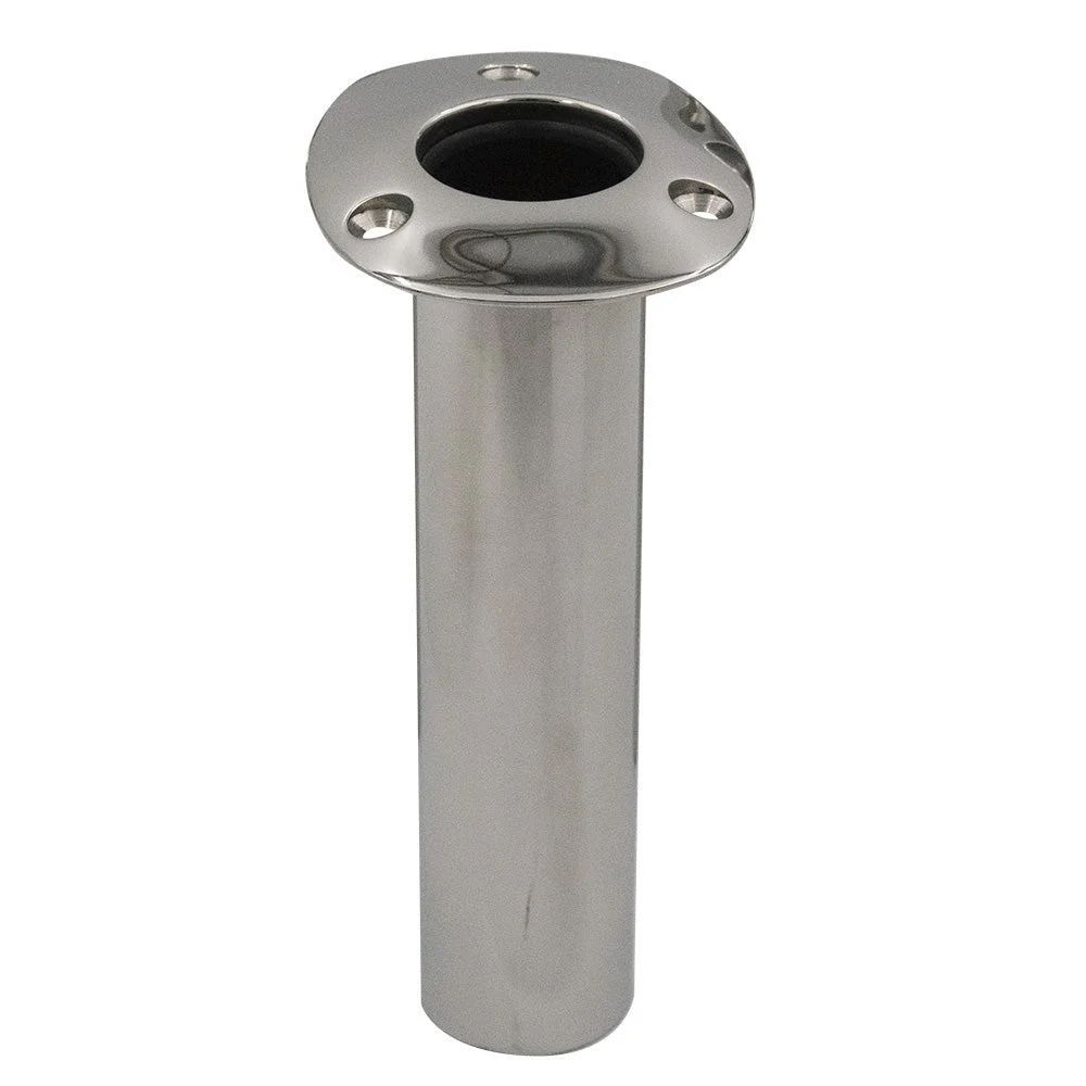 C.E. Smith 70 Series Standard Flush Mount Rod Holder - 0 Degree - Stainless Steel - Cast Bottom - Black Li – Marine Boat Replacement Part