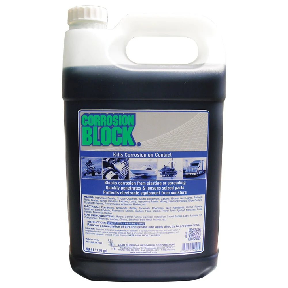 Corrosion Block Liquid 4-Liter Refill - Non-Hazmat, Non-Flammable & Non-Toxic – Marine Electrical Replacement Part