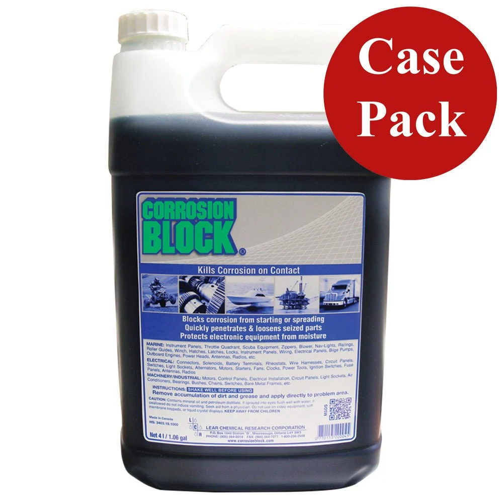 Corrosion Block Liquid 4-Liter Refill - Non-Hazmat, Non-Flammable & Non-Toxic *Case of 4* – Marine Electrical Replacement Part