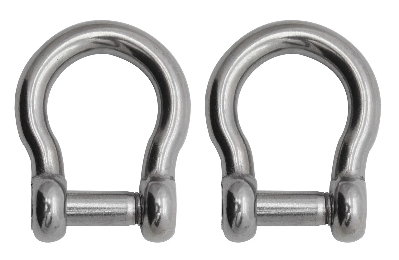 Extreme Max 3006.8405.2 BoatTector Stainless Steel Bow Shackle with No-Snag Pin - 1/4", 2-Pack - 3006.8405.2