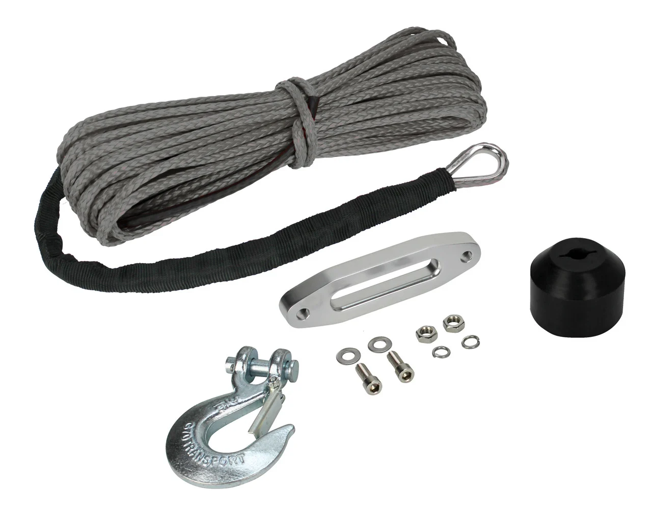 Extreme Max 5600.3103 The Devil's Helper Complete Synthetic ATV Winch Rope Kit - Gray - 5600.3103