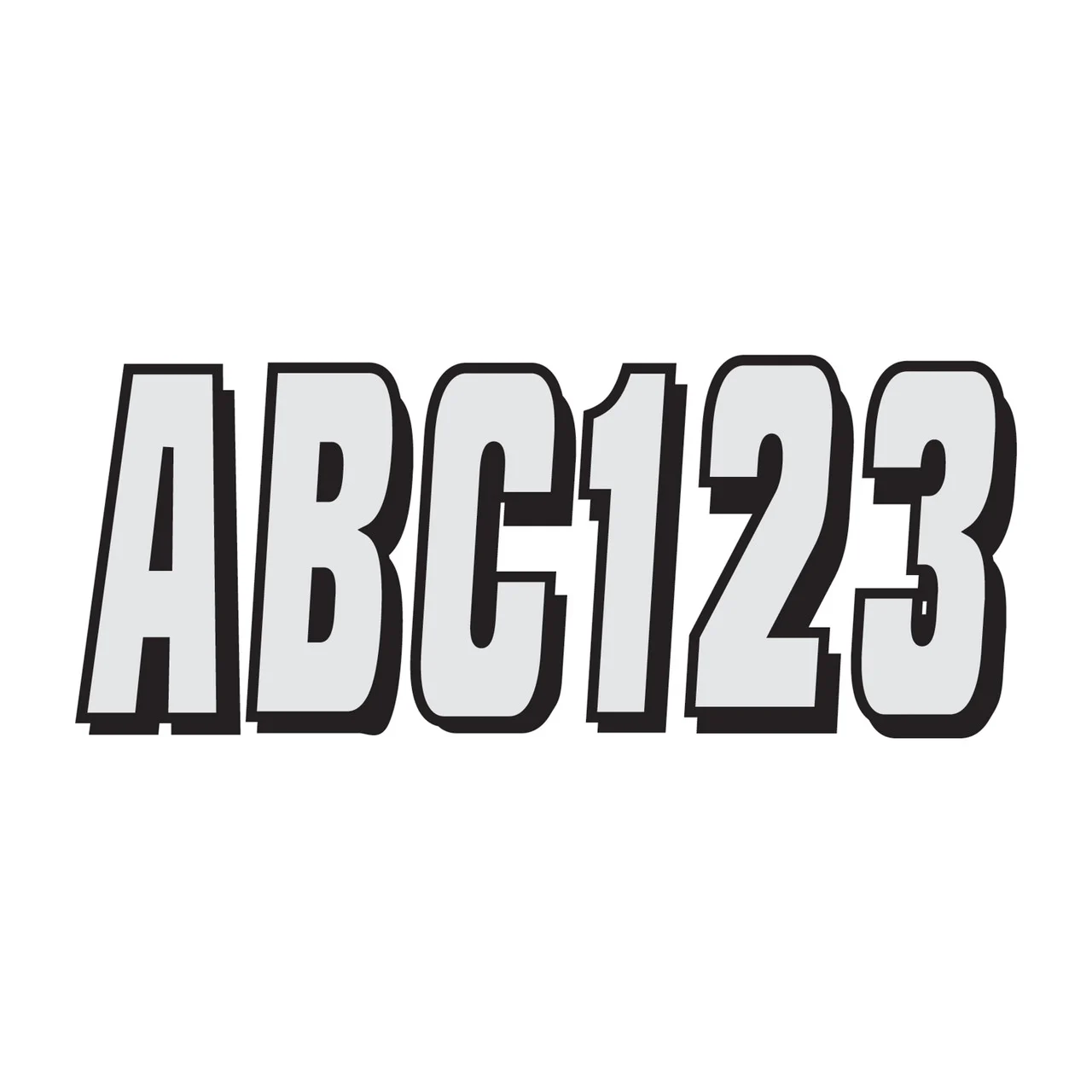 Hardline Products SIBLK320 320 Series 3" Letter/Number Kit - Silver/Black - SIBLK320