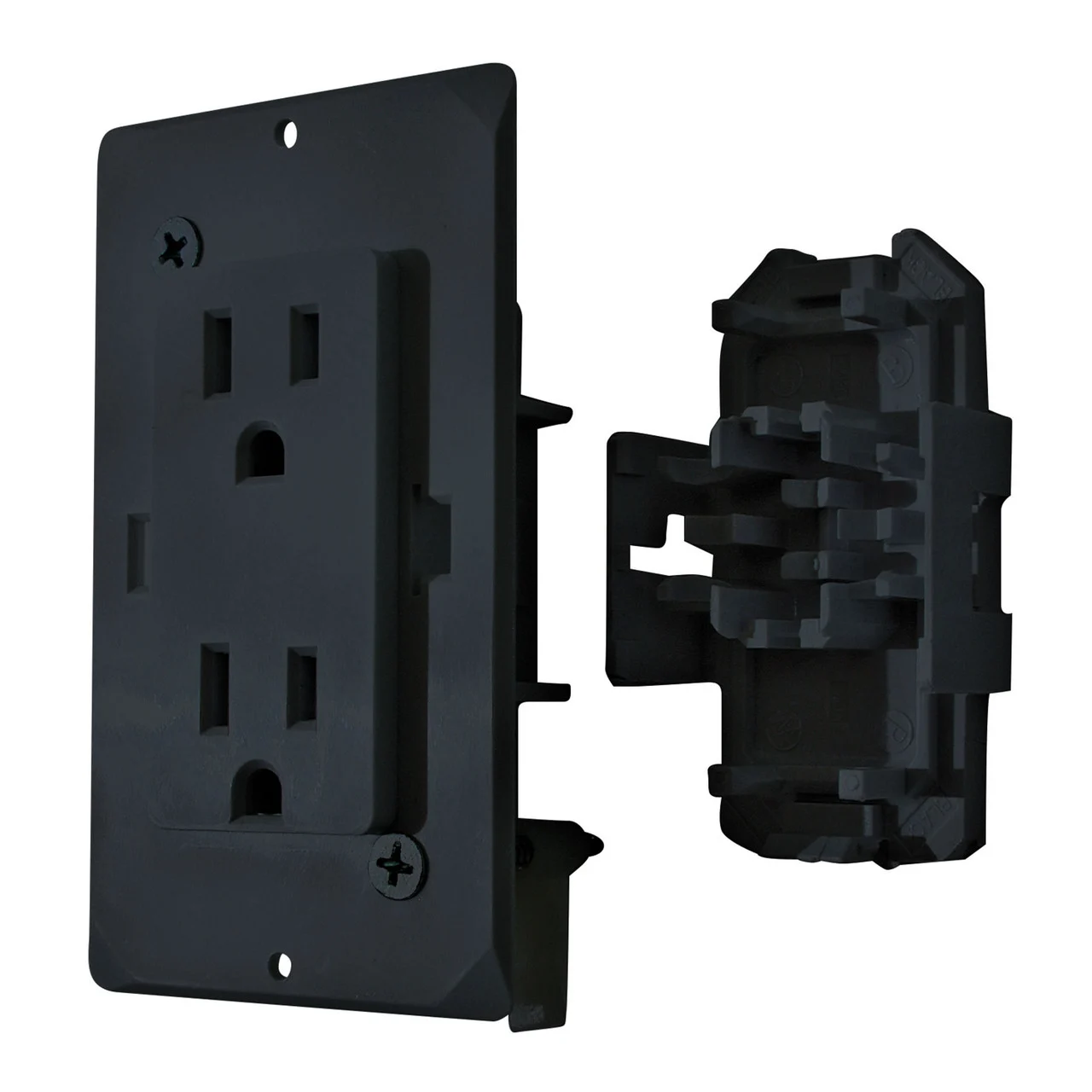 Diamond Group by Valterra DG15BKVP Decor Receptacle with Cover - 15A, 125V, Black - DG15BKVP