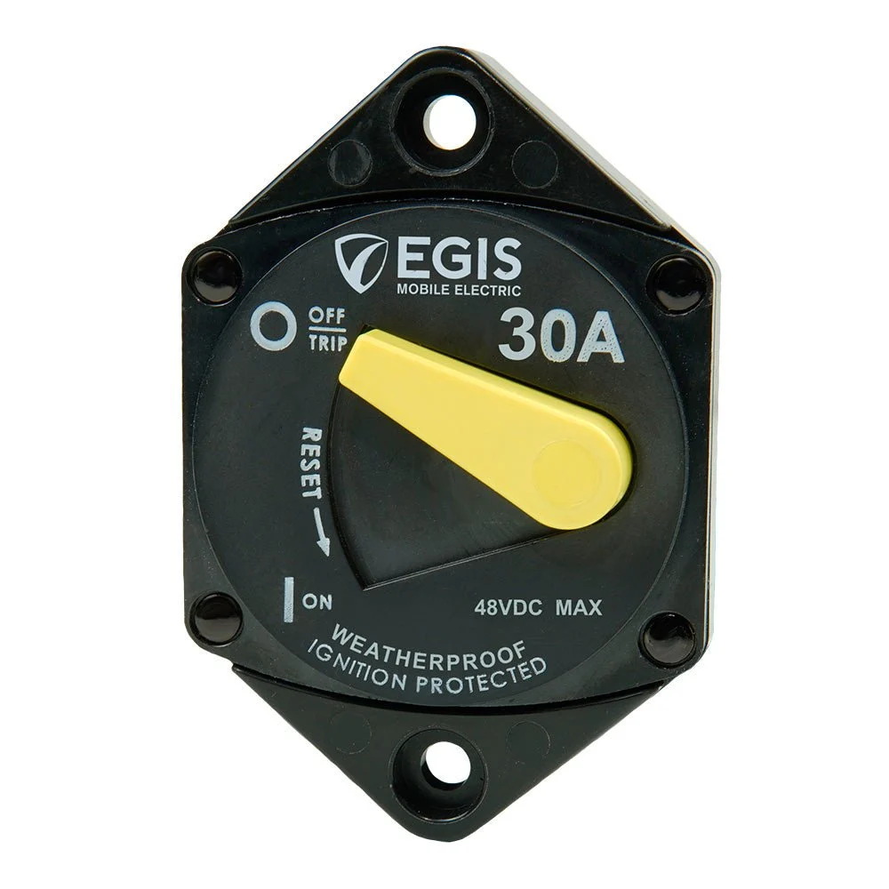 Egis Mobile Electric Egis 30A Panel Mount 87 Series Circuit Breaker – Marine Electrical Replacement Part