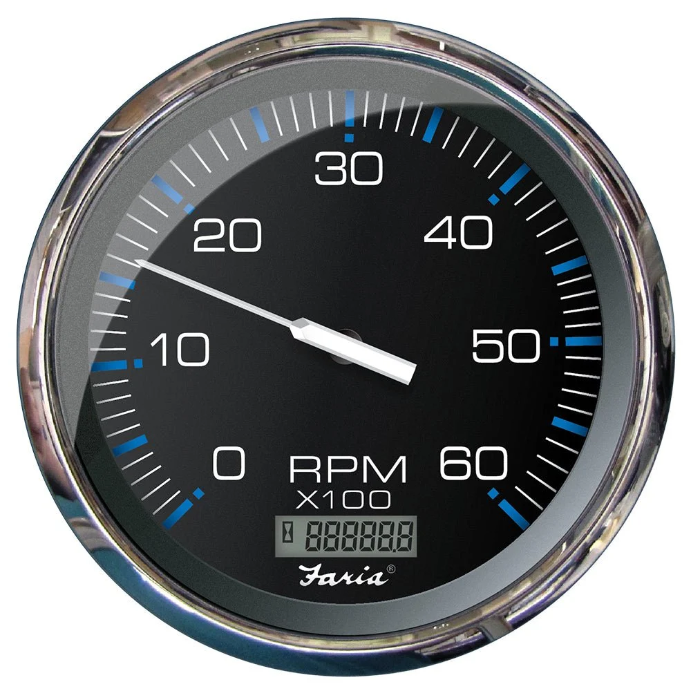 Faria Beede Instruments Inboard Chesapeake Black 5" Tachometer w/Digital Hourmeter - 6000 RPM (Gas) (Inboard)