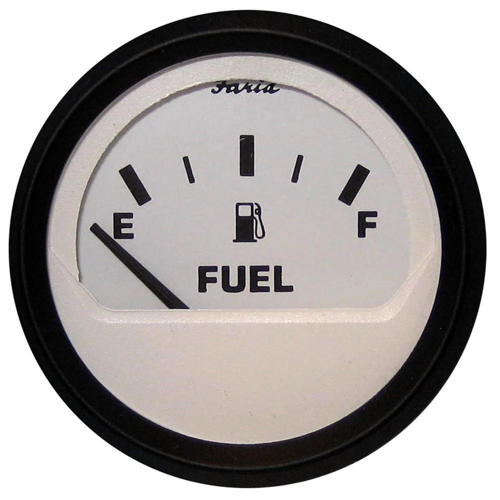 Faria Beede Instruments Euro White 2" Fuel Level Gauge (E-1/2-F) – Marine Boat Replacement Part