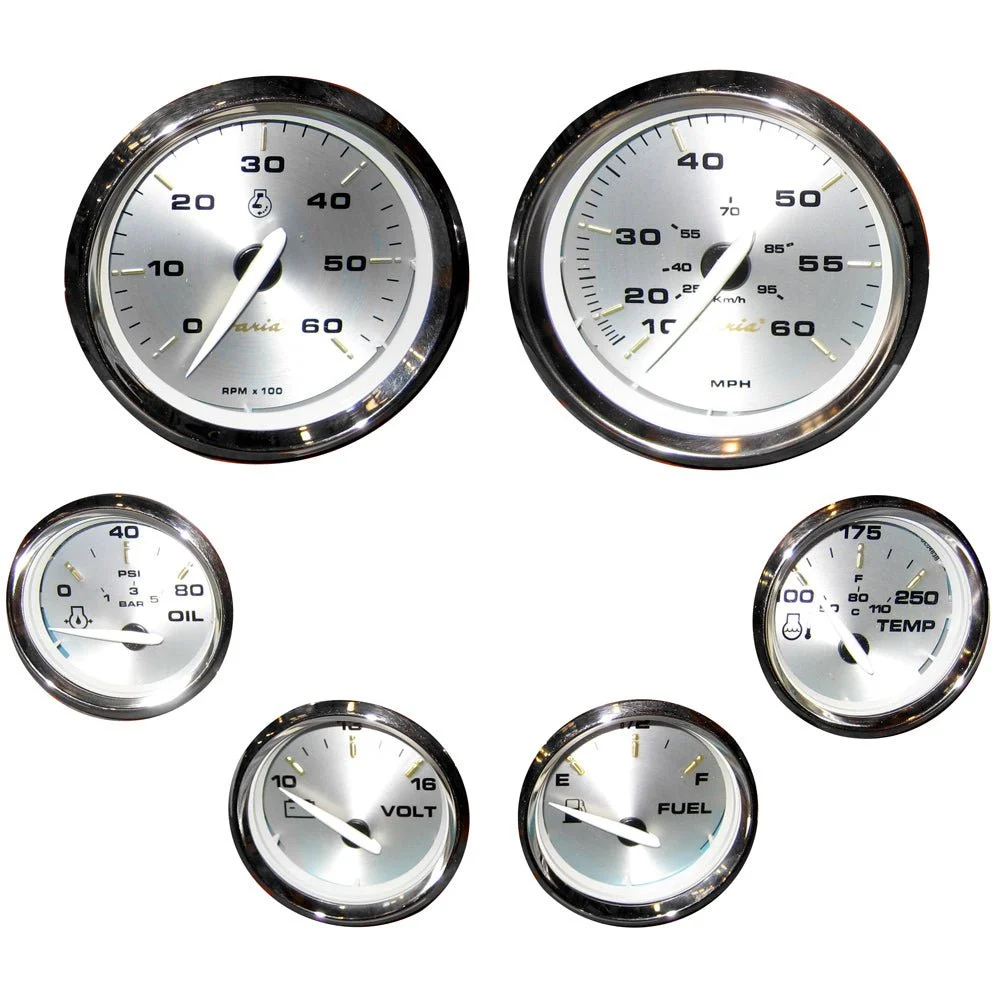 Faria Beede Instruments Inboard Kronos Boxed Set of 6 Gauges f/ Inboard Motors