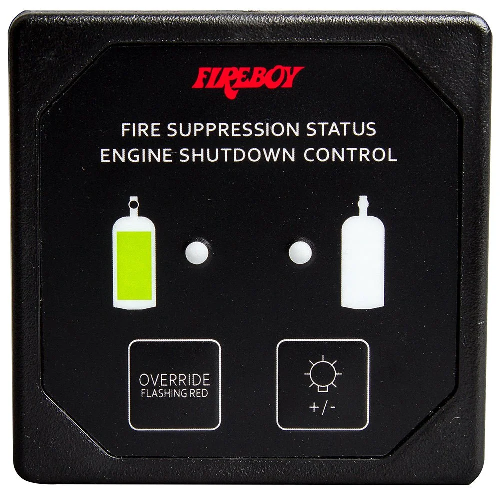 Fireboy-Xintex Deluxe Helm Display w/Membrane Switch, Remote Horn & LEDs f/Engine Shutdown System - Black Beze – Marine Boat Replacement Part