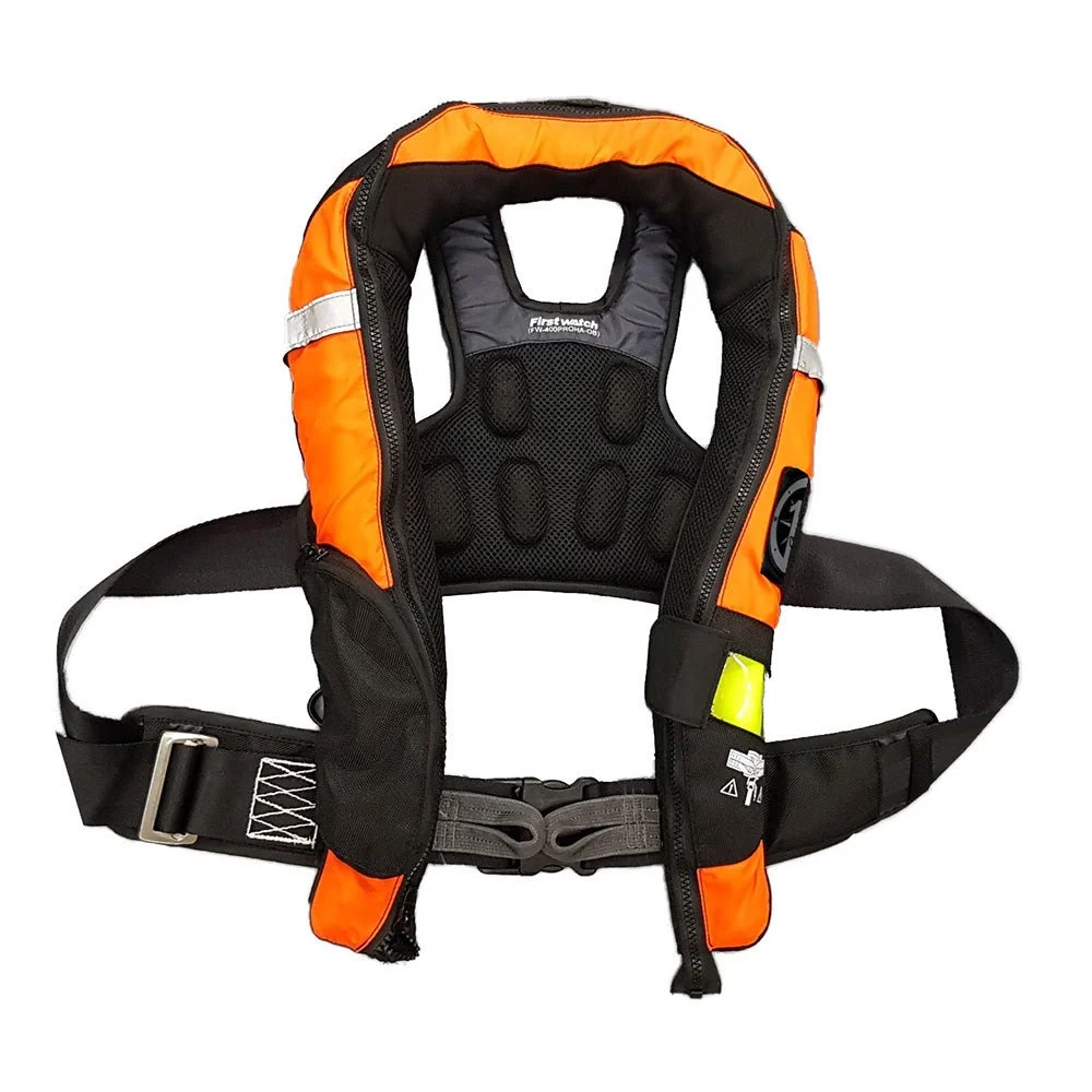 First Watch FW-40PRO Ergo Auto Inflatable PFD w/Harness - Hi-Vis Orange & Black – Marine Boat Replacement Part
