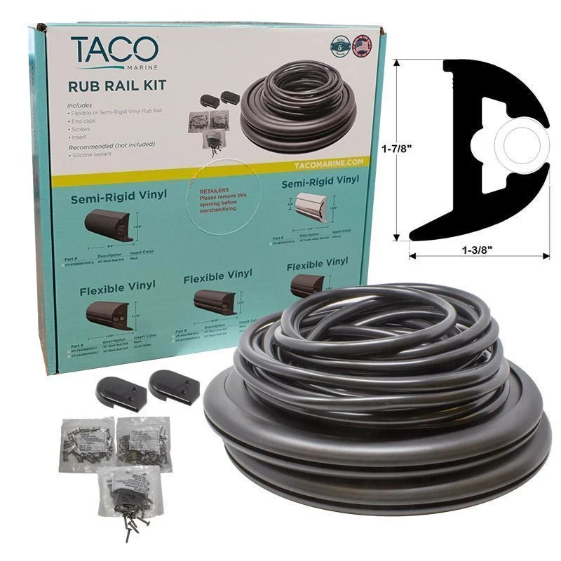 Taco Metals Flexible Rub Rail Kit Black W/ Bla – Marine Boat Replacement Part