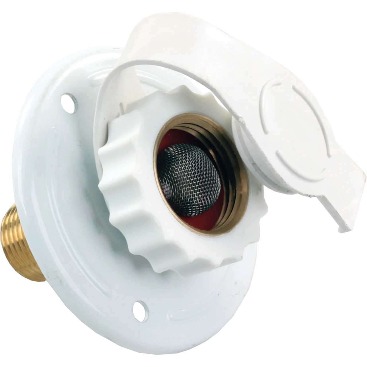 JR Products 62165 White Aluminum City Water Flange - 12" MPT x 3/4" - 62165